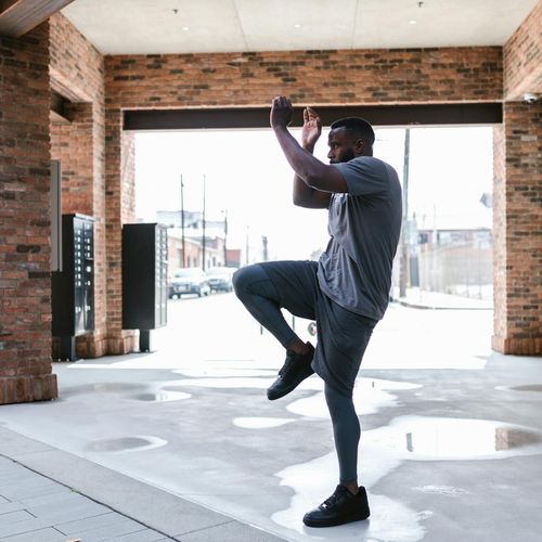 Strong man showing discipline and focus